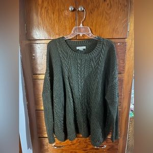 Dark grey oversized cable knit sweater